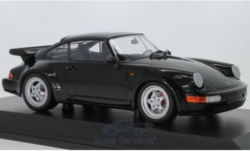 Modelauto Porsche 911 Turbo zwart 1990 1/18 Minichamps