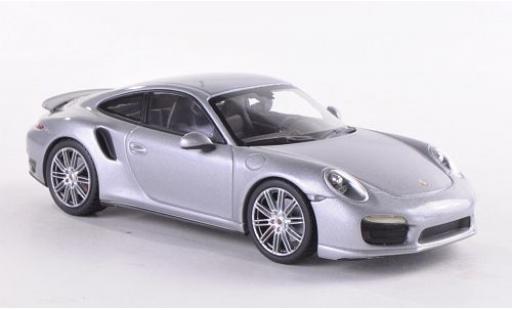 Modelauto Porsche 911 Turbo grijs 2013 1/43 Minichamps