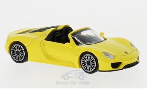 Modelauto Porsche 918 Base Spyder geel 2015 1/87 Minichamps