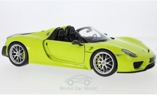 Modelauto Porsche 918 Weissach Package Spyder groen/carbon 2015 1/18 Minichamps
