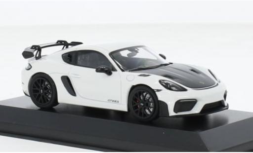 Modelauto Porsche 718 GT4 RS metallic wit 2021 1/43 Minichamps