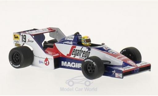 Modelauto Toleman HART TG183B No.19 Segafredo formule 1 GP Brasilien 1984 Ayrton Senna Collection A.Senna 1/43 Minichamps
