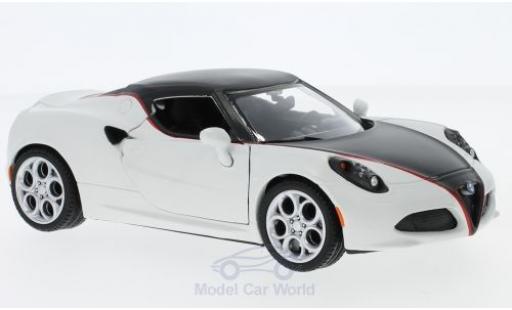 Modelauto Alfa Romeo 4C coupe mat-wit/mat-zwart 1/24 Motormax