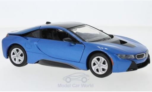 Modelauto Bmw i8 Coupe metallic blauw 2018 1/24 Motormax