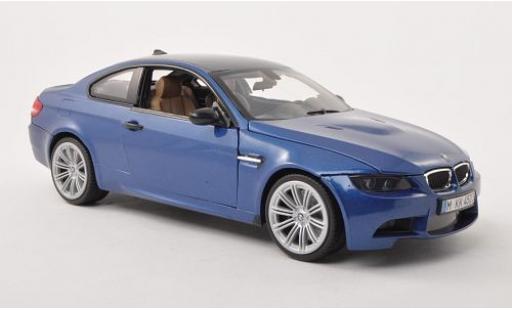 Modelauto Bmw M3 coupe (E92M) metallic blauw/carbon 2008 1/18 Motormax