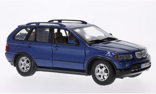 Modelauto Bmw X5 suv metallic blauw sans Vitrine 1/24 Motormax