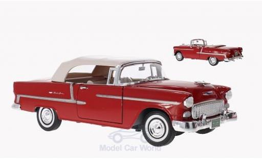 Modelauto Chevrolet Bel Air Convertible Cabriolet rood 1955 Softtop en Persenning liegen bei 1/18 Motormax