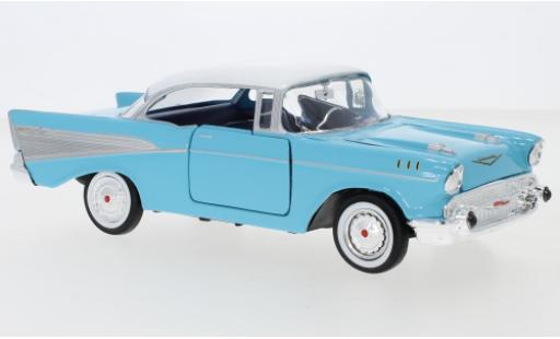 Modelauto Chevrolet Bel Air Coupe blauw/wit 1957 1/24 Motormax