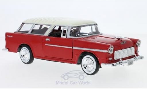 Modelauto Chevrolet Bel Air Station Wagon Nomad rood/beige 1955 1/24 Motormax
