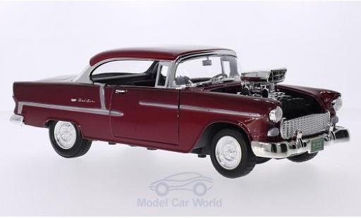Modelauto Chevrolet Bel Air tuning metallic rood 1955 1/18 Motormax