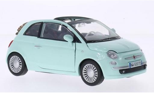 Modelauto Fiat 500 C Cabrio groen 1/24 Motormax