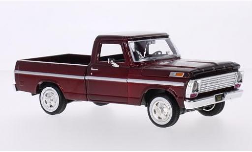 Modelauto Ford F-100 Pickup 00 metallic rood 1969 1/24 Motormax