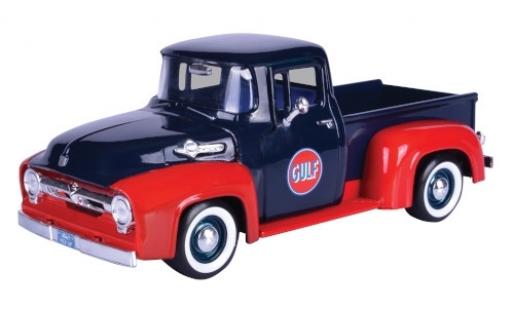 Modelauto Ford F-100 Pickup 00 Pick Up blauw/rood Gulf 1956 1/24 Motormax