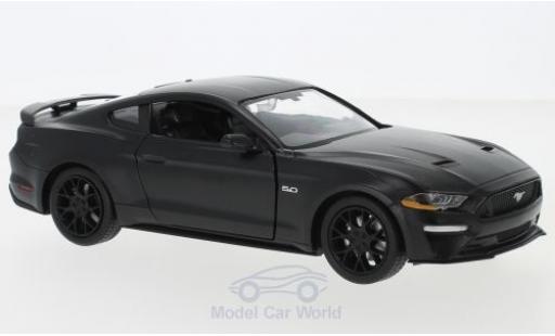 Modelauto Ford Mustang GT mat-zwart 2018 1/24 Motormax