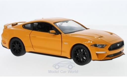 Modelauto Ford Mustang GT oranje 2018 1/24 Motormax