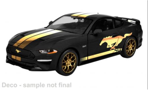 Modelauto Ford Mustang GT zwart/gold 2018 1/24 Motormax
