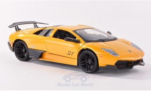 Modelauto Lamborghini Murcielago LP670-4 SV metallic geel 1/24 Motormax