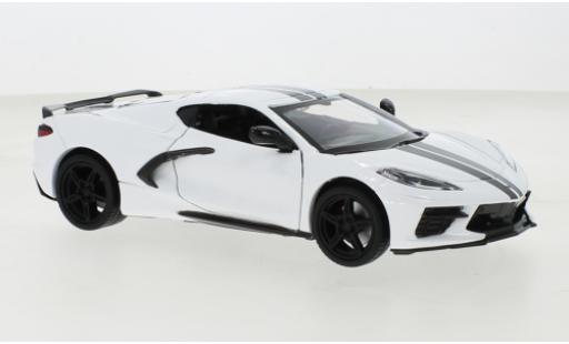 Modelauto Chevrolet Corvette Stingray C8 wit 2020 1/24 Motormax