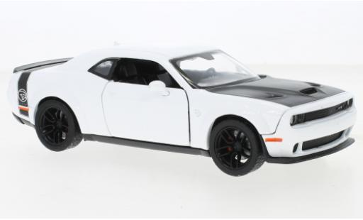 Modelauto Dodge Challenger SRT Hellcat Widebody wit/zwart 2018 1/24 Motormax