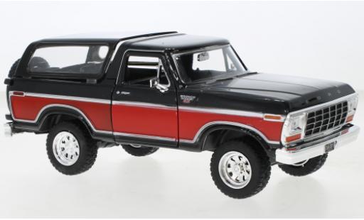 Modelauto Ford Bronco XLT Ranger zwart/rood 1978 1/24 Motormax