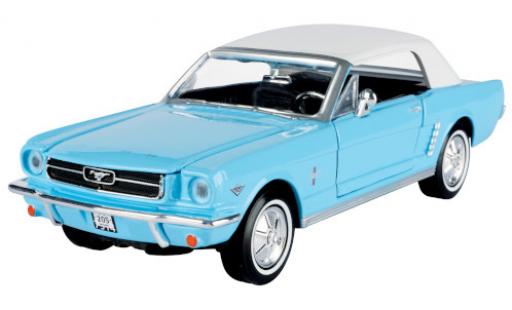 Modelauto Ford Mustang Convertible Cabriolet blauw/wit 1964 1/24 Motormax