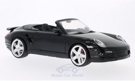 Modelauto Porsche 911 Turbo Cabriolet zwart zonder Vitrine 1/18 Motormax