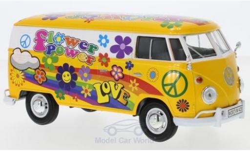 Modelauto Volkswagen T1 A bestelwagen Flower Power 1/24 Motormax