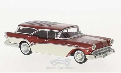 Modelauto Buick Century Caballero Estate Wagon metallic rood/wit 1957 1/64 Neo