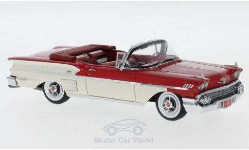Modelauto Chevrolet Bel Air Convertible Impala Cabriolet rood/wit 1958 1/43 Neo