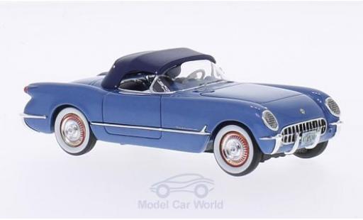 Modelauto Chevrolet Corvette Convertible (C1) metallic blauw 1953 kap gesloten 1/43 Neo