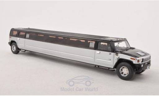 Modelauto Hummer H2 Stretch Limousine Sedan zwart/grijs 1/43 Neo