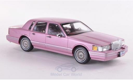 Modelauto Lincoln Town Car Base metallic roze 1990 1/43 Neo