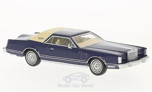 Modelauto Lincoln Continental 1977 Mark V blauw/beige 1/64 Neo