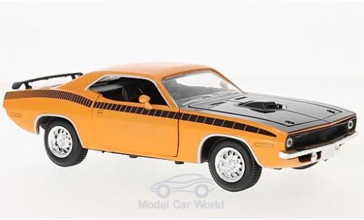 Modelauto Plymouth Cuda 1970 oranje/zwart 1/18 New Ray