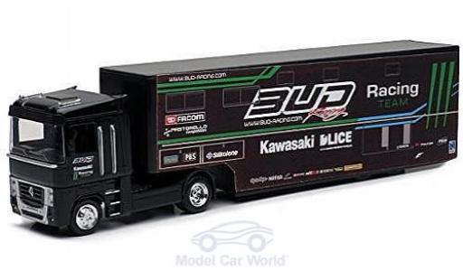 Modelauto Renault Magnum AE AE500 Bud Racing Team Truck met bestelwagenauflieger 1/43 New Ray