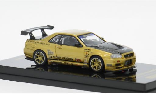 Modelauto Nissan Skyline R34 GT-R () gold 1999 1/64 INNO64