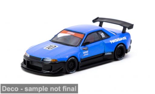 Modelauto Nissan Skyline R32 () ( 10th verjaardag) blauw/zwart 1/64 Tarmac Works