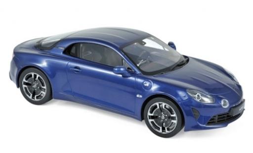 Modelauto Alpine A110 legende Renault metallic blauw 2018 1/18 Norev