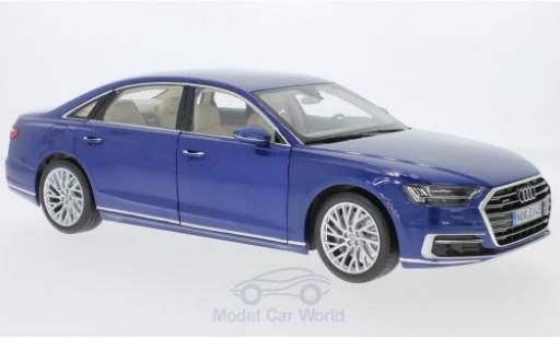 Modelauto Audi A8 berline L metallic blauw 2017 1/18 Norev