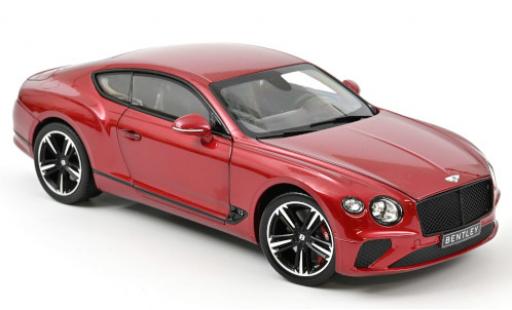 Modelauto Bentley Continental GT metallic rood 2018 1/18 Norev