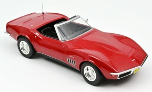 Modelauto Chevrolet Corvette Convertible C3 Cabriolet rood 1969 1/18 Norev