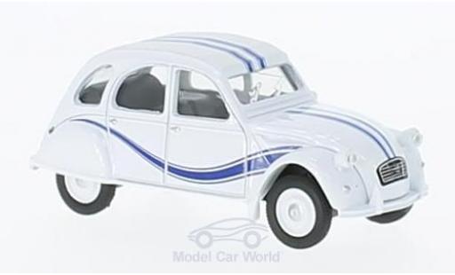 Modelauto Citroen 2CV Berline France 3 wit/blauw 1983 1/64 Norev