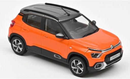 Modelauto Citroen C3 Berline metallic oranje/metallic grijs 2021 Indian Market 1/43 Norev
