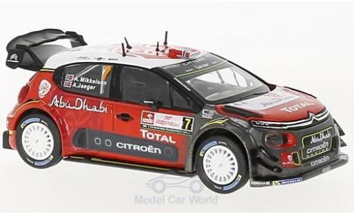 Modelauto Citroen C3 WRC No.7 Rally Polen 2017 A.Mikkelsen/A.Jaeger 1/43 Norev