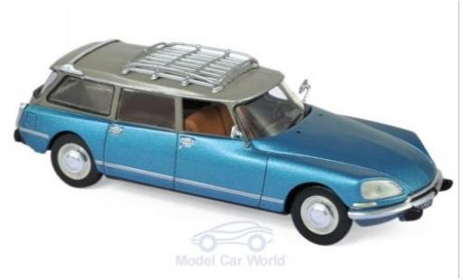 Modelauto Citroen DS Break 23 Stationwagen metallic blauw/beige 1974 1/43 Norev
