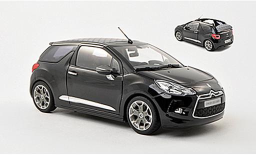 Modelauto DS Automobiles DS3 Cabriolet Citroen Cabrio zwart 2013 kap in 3 Positionen darstellbar 1/18 Norev