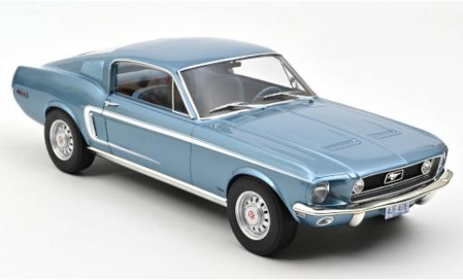 Modelauto Ford Mustang Fastback GT metallic blauw 1968 1/12 Norev