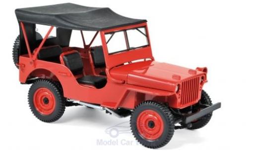 Modelauto Jeep Willys Base rood 1942 1/18 Norev