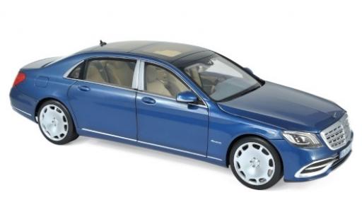 Modelauto Mercedes Classe S Base Maybach S650 metallic blauw 2018 1/18 Norev