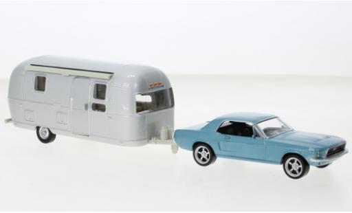 Modelauto Ford Mustang Hardtop metallic blauw 1968 1/43 Norev